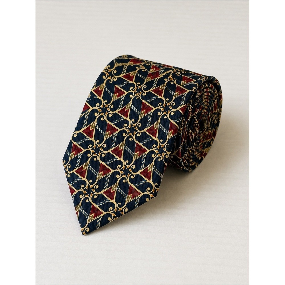 Vintage Lands End Mens Silk Tie Quiet Luxury Old Money Formal Equestrian